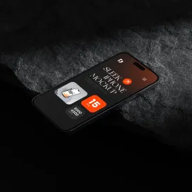 Flat iphone on Rock